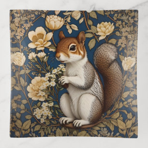 Squirrel With Acacia Flowers William Morris Trinket Tray