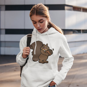 Squirrel with Acorn Cute Woodland Animal Hoodie