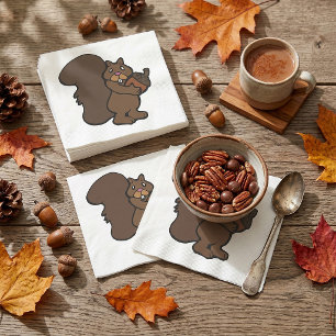Squirrel with Acorn Cute Woodland Animal Napkins