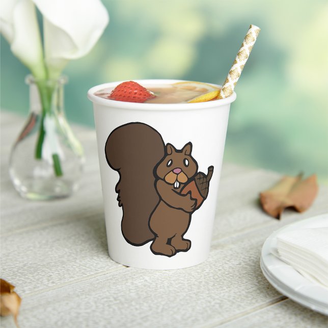 Squirrel with Acorn Cute Woodland Animal Paper Cups (Creator Uploaded)
