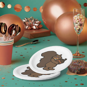 Squirrel with Acorn Cute Woodland Animal Paper Plates