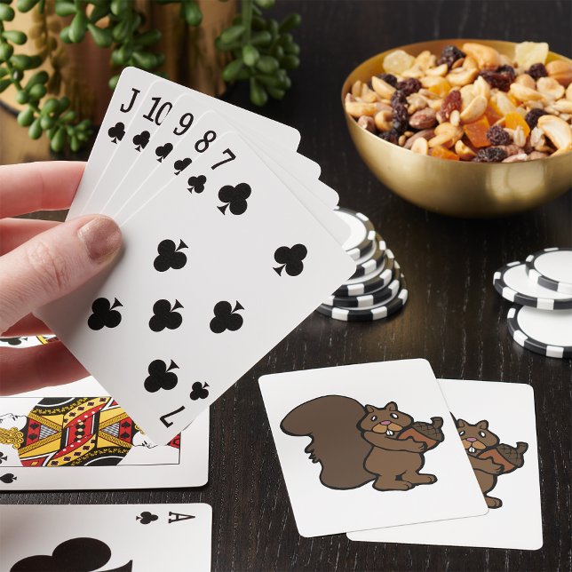 Squirrel with Acorn Cute Woodland Animal Poker Cards (Creator Uploaded)