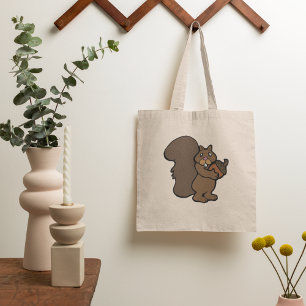 Squirrel with Acorn Cute Woodland Animal Tote Bag