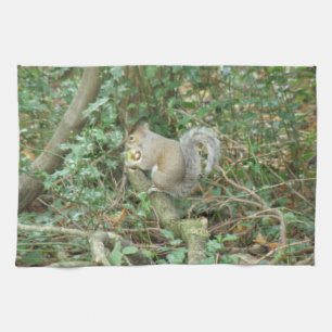 Squirrel with Acorn Kitchen Towel