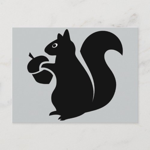 Squirrel With Acorn Silhouette Postcard