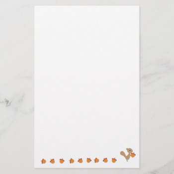 Squirrel With Acorns Stationery by imaginarystory at Zazzle