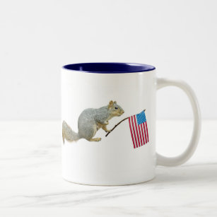 Squirrel with American Flag Mug