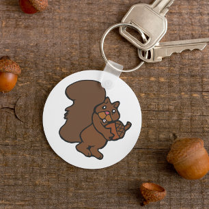 Squirrel With An Acorn Keychain