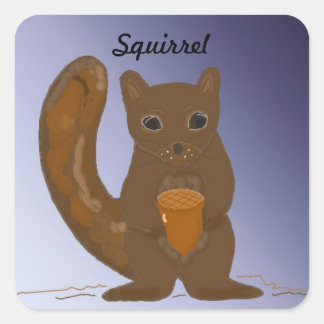 Squirrel with an Acorn Square Sticker