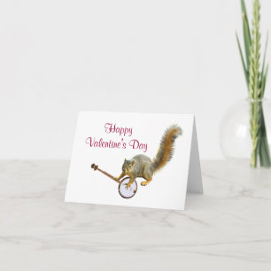 Squirrel with Banjo Valentine's Card