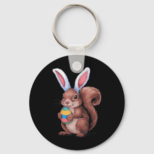 Squirrel With Bunny Ears Funny Easter Kids Boys Gi Keychain