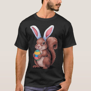 Squirrel With Bunny Ears Funny Easter Kids Boys Gi T-Shirt