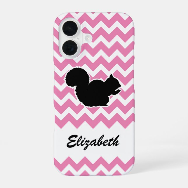 Squirrel with Chevron Pattern Iphone Case (Back)