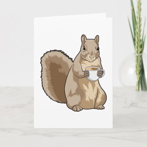 Squirrel with Cup of Coffee Card