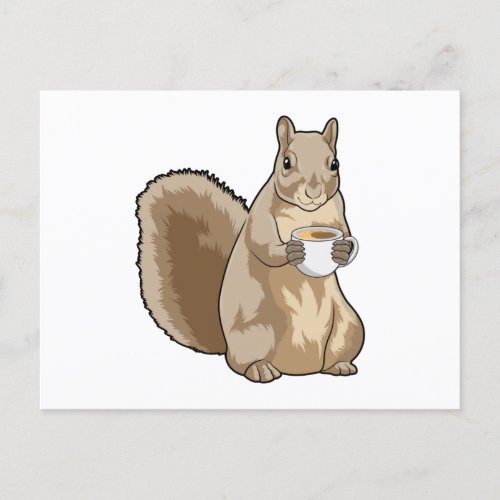 Squirrel with Cup of Coffee Postcard