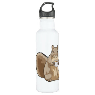 Squirrel with Cup of Coffee Stainless Steel Water Bottle