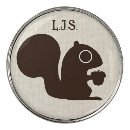 Squirrel with Custom Name Cute Woodland Critter Golf Ball Marker