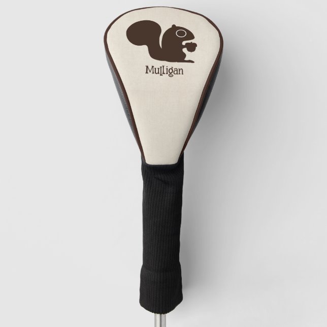 Squirrel with Custom Name Cute Woodland Critter Golf Head Cover (Front)