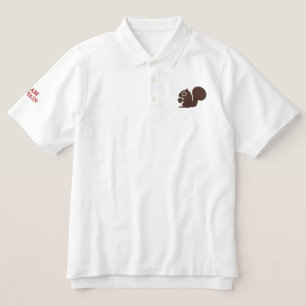 Squirrel with Custom Text Embroidered Polo Shirt