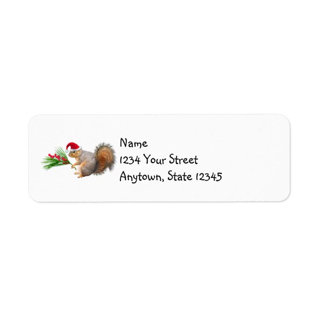 Squirrel with Evergreens Address Labels (Front)