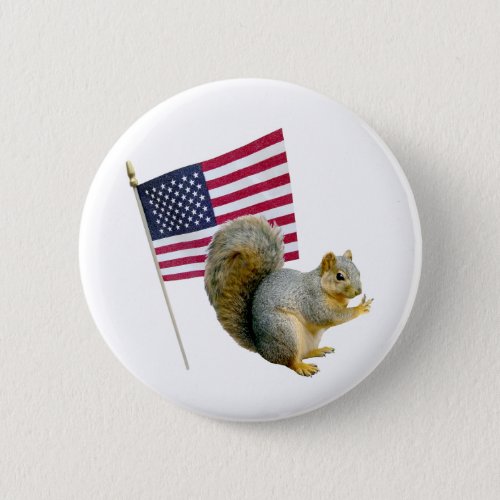 Squirrel with Flag Button