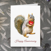 Squirrel with Heart Anniversary Card