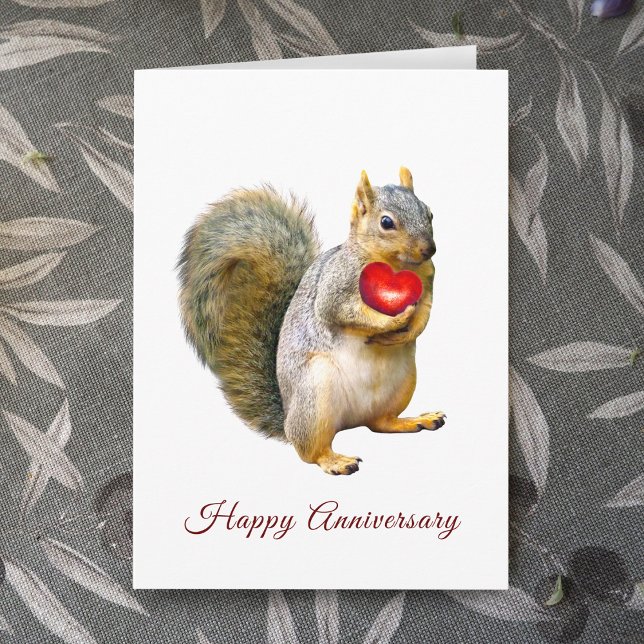 Squirrel with Heart Anniversary Card (Creator Uploaded)