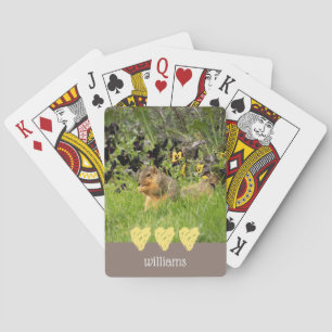 Squirrel with Hearts Personalized Poker Cards