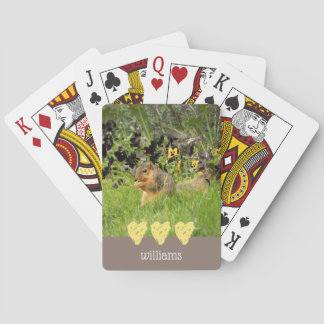 Squirrel with Hearts Personalized Poker Cards