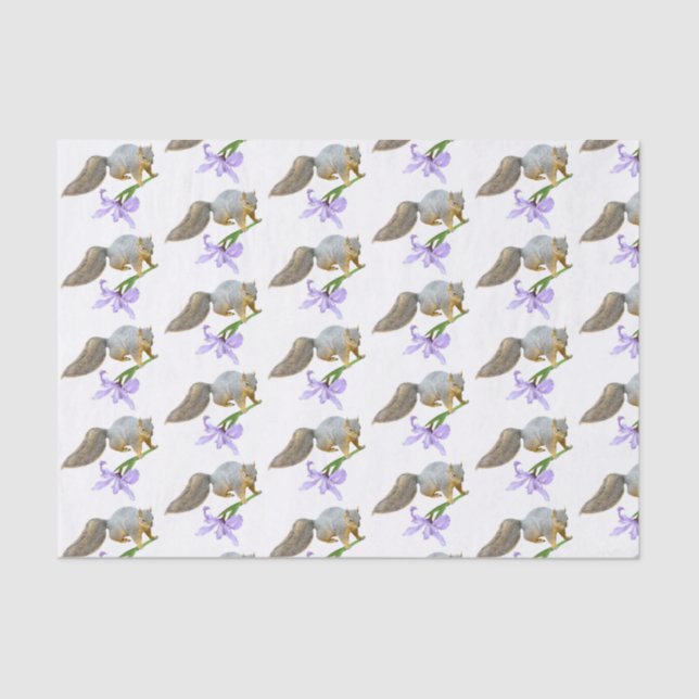Squirrel with Iris Tissue Paper (Front)