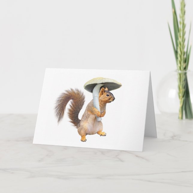 Squirrel with Mushroom Card (Front)