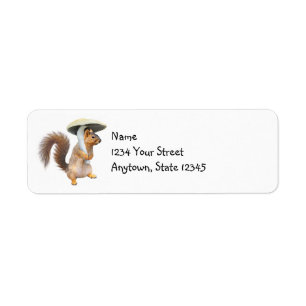 Squirrel with Mushroom Return Address Labels