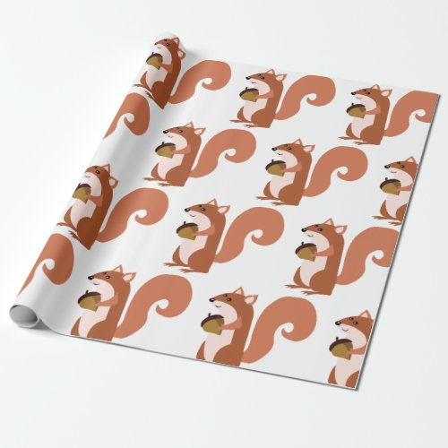 Squirrel With Nut Wrapping Paper