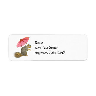 Squirrel with Parasol Return Address Labels