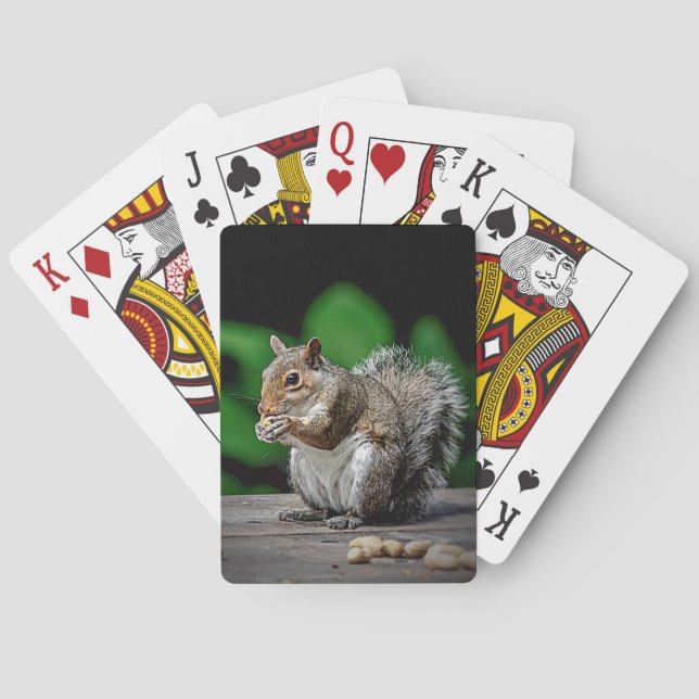 Squirrel with peanuts poker cards (Back)