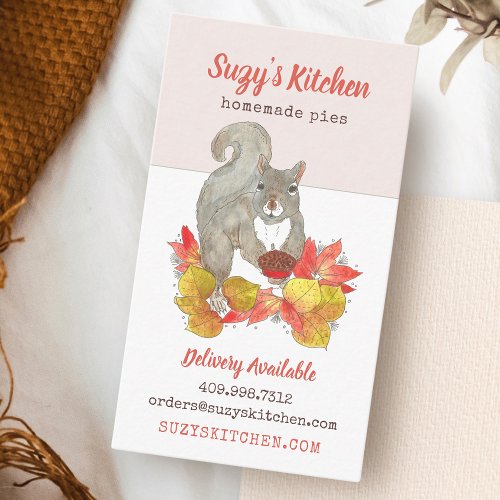 Squirrel with Pie Bakery Business Card