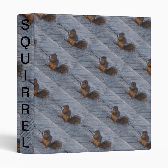 Squirrel With Pop Sucker 3 Ring Binder (Front/Spine)
