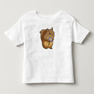 Squirrel with purple Flower Toddler T-shirt