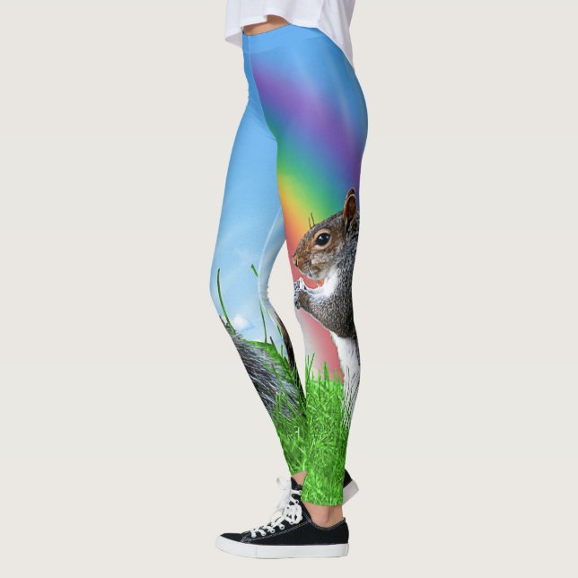 Squirrel With Rainbow Leggings (Left)