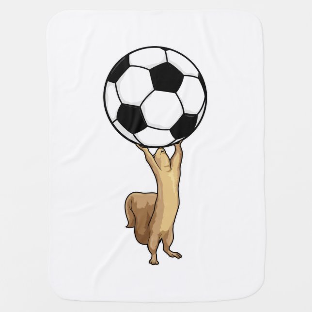 Squirrel with Soccer ball Baby Blanket (Front)