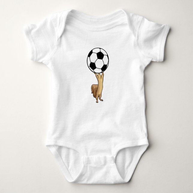 Squirrel with Soccer ball Baby Bodysuit (Front)
