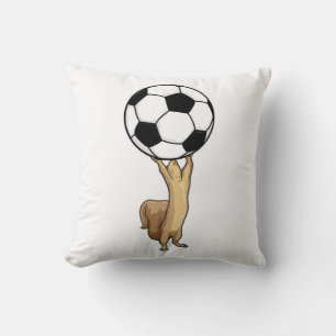 Squirrel with Soccer ball Throw Pillow