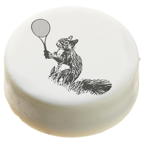Squirrel With Tennis Racket Chocolate Covered Oreo
