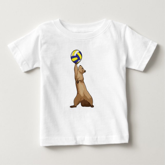 Squirrel with Volleyball Baby T-Shirt (Front)