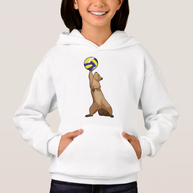 Squirrel with Volleyball Hoodie (Front)