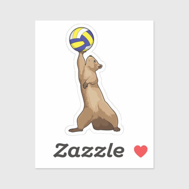 Squirrel with Volleyball Sticker (Sheet)