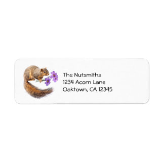 Squirrel with Wildflowers Address Labels