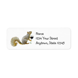Squirrel with Wine Address Labels