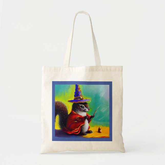 Squirrel Wizard Tote Bag (Front)