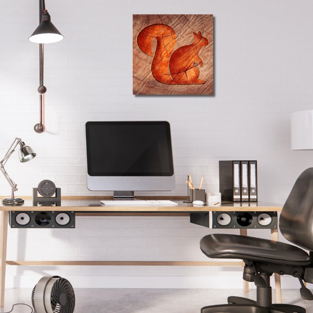 Squirrel - wood metal print (Creator Uploaded)
